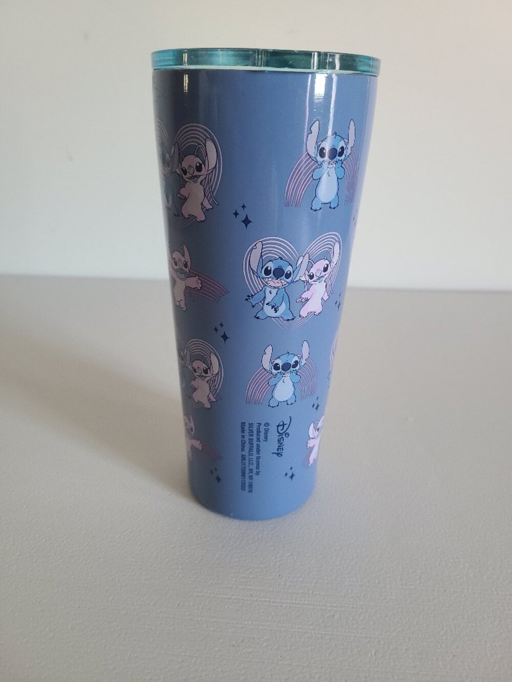 Disney Lilo Stitch Angel Double Walled Stainless Tumbler 22 oz Blue